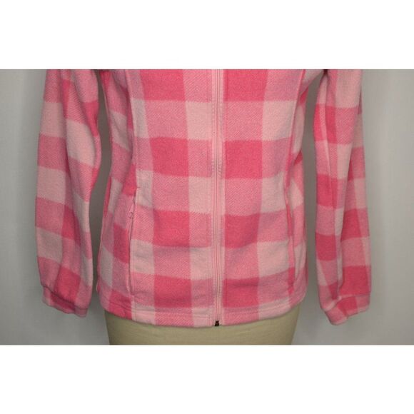 Columbia Girls XL(18-20) Pink Plaid Full Front Zip Fleece Jacket - Picture 3 of 11